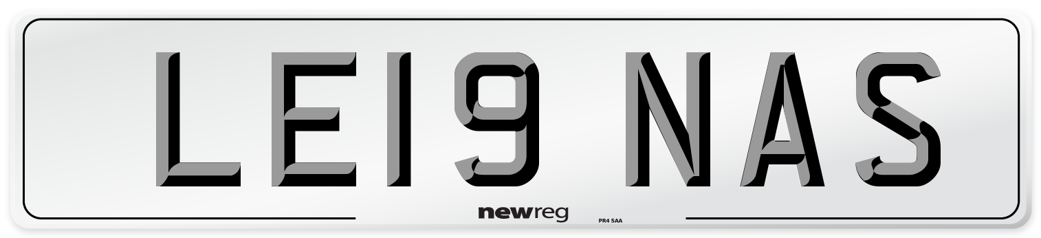 LE19 NAS Number Plate from New Reg